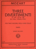 Three Divertimenti, K. 136, 137 & 138 (K. 125a, 125b &125c)