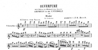 Offenbach - Orpheus in Underworld Overture, Violin I Part (KAL)