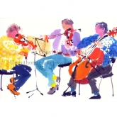 Notecard - "String Trio" by Mary Woodin