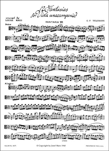 12 Fantasias for Solo Viola